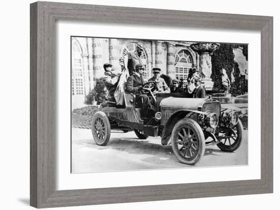 King Alfonso XIII in a Hispano-Suiza Car, Palace of La Granja, Segovia, Spain, C1907-null-Framed Photographic Print