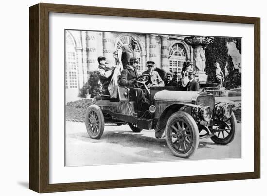 King Alfonso XIII in a Hispano-Suiza Car, Palace of La Granja, Segovia, Spain, C1907-null-Framed Photographic Print