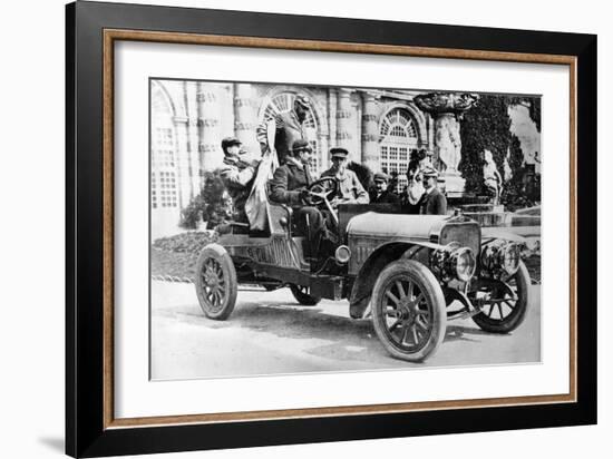 King Alfonso XIII in a Hispano-Suiza Car, Palace of La Granja, Segovia, Spain, C1907-null-Framed Photographic Print