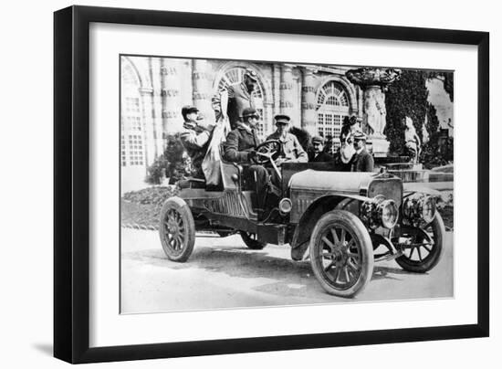 King Alfonso XIII in a Hispano-Suiza Car, Palace of La Granja, Segovia, Spain, C1907-null-Framed Photographic Print