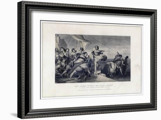 King Alfred Inciting the Anglo-Saxons to Repel the Invasion of the Danes-Herbert Bourne-Framed Giclee Print