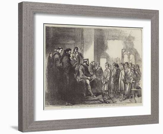 King Alfred the Great Teaching the Anglo-Saxon Youth-Sir John Gilbert-Framed Giclee Print