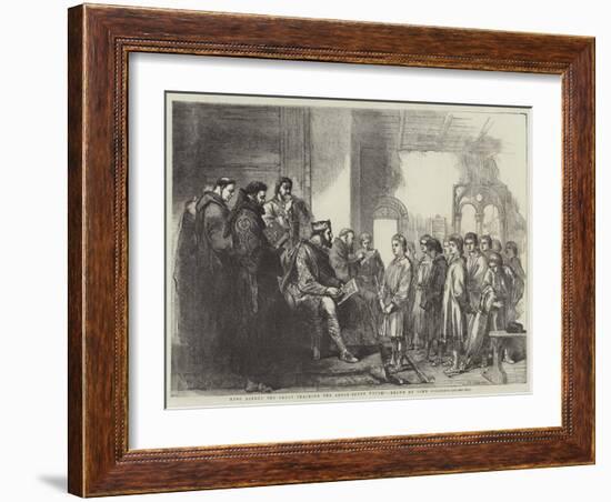 King Alfred the Great Teaching the Anglo-Saxon Youth-Sir John Gilbert-Framed Giclee Print