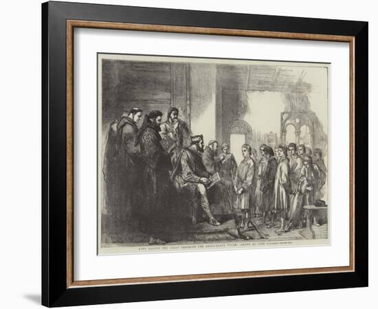 King Alfred the Great Teaching the Anglo-Saxon Youth-Sir John Gilbert-Framed Giclee Print