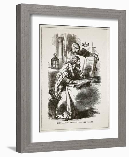 King Alfred Translating the Psalms (Litho)-English-Framed Giclee Print