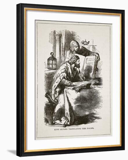 King Alfred Translating the Psalms (Litho)-English-Framed Giclee Print