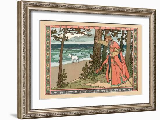 King and Goat-Ivan Bilibin-Framed Art Print