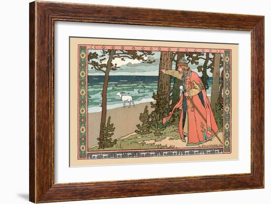 King and Goat-Ivan Bilibin-Framed Art Print