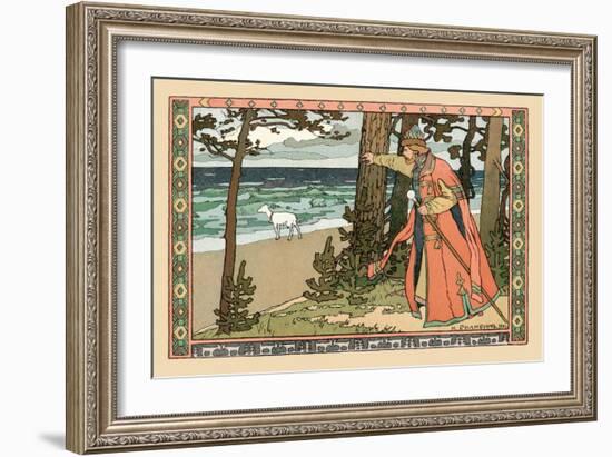 King and Goat-Ivan Bilibin-Framed Art Print