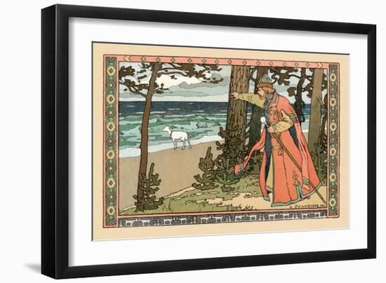 King and Goat-Ivan Bilibin-Framed Art Print