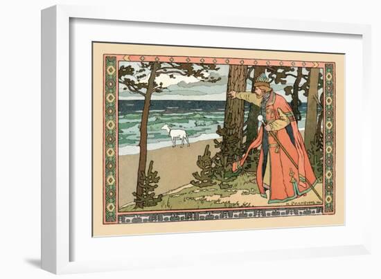 King and Goat-Ivan Bilibin-Framed Art Print