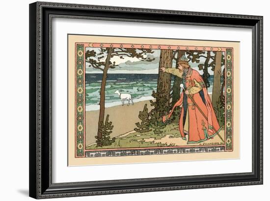 King and Goat-Ivan Bilibin-Framed Art Print