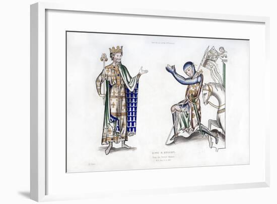 King and Knight, Late 12th Century-Henry Shaw-Framed Giclee Print