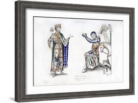 King and Knight, Late 12th Century-Henry Shaw-Framed Giclee Print