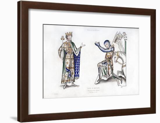 King and Knight, Late 12th Century-Henry Shaw-Framed Giclee Print