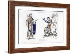 King and Knight, Late 12th Century-Henry Shaw-Framed Giclee Print