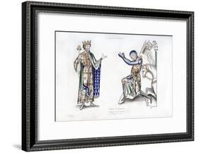 King and Knight, Late 12th Century-Henry Shaw-Framed Giclee Print