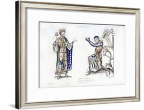 King and Knight, Late 12th Century-Henry Shaw-Framed Giclee Print