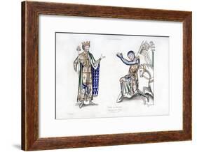King and Knight, Late 12th Century-Henry Shaw-Framed Giclee Print