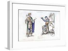 King and Knight, Late 12th Century-Henry Shaw-Framed Giclee Print
