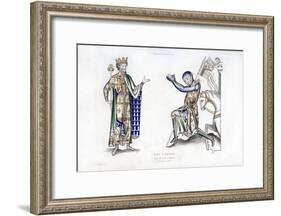 King and Knight, Late 12th Century-Henry Shaw-Framed Giclee Print