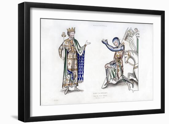 King and Knight, Late 12th Century-Henry Shaw-Framed Giclee Print