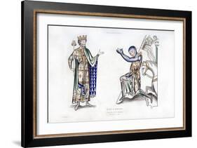 King and Knight, Late 12th Century-Henry Shaw-Framed Giclee Print