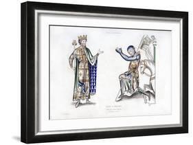 King and Knight, Late 12th Century-Henry Shaw-Framed Giclee Print