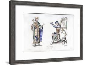 King and Knight, Late 12th Century-Henry Shaw-Framed Giclee Print