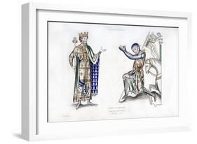 King and Knight, Late 12th Century-Henry Shaw-Framed Giclee Print
