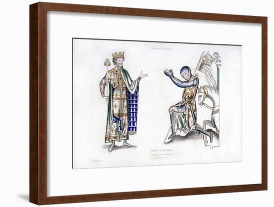 King and Knight, Late 12th Century-Henry Shaw-Framed Giclee Print