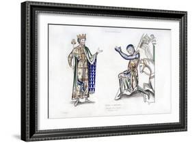 King and Knight, Late 12th Century-Henry Shaw-Framed Giclee Print
