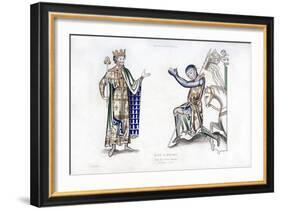 King and Knight, Late 12th Century-Henry Shaw-Framed Giclee Print