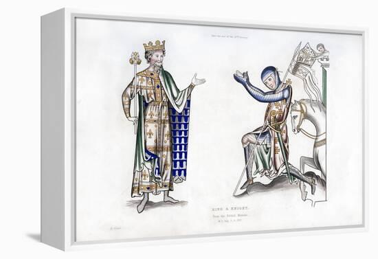 King and Knight, Late 12th Century-Henry Shaw-Framed Premier Image Canvas