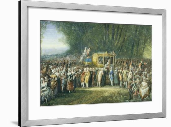 King and Queen Leave Versailles by Maulet, 1789, French Revolution, France-null-Framed Giclee Print