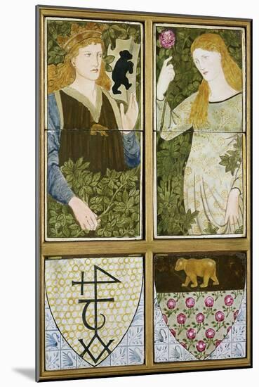 King Arthur and Queen Guinevere, Six Tile Panel Manufactured by Morris, Marshall, Faulkner and Co.-Edward Burne-Jones-Mounted Giclee Print