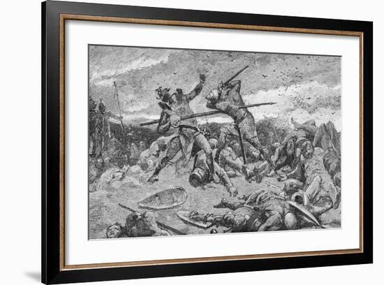 King Arthur and Saxons in Battle-null-Framed Giclee Print