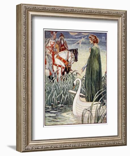 'King Arthur asks the Lady of the Lake for the sword Excalibur', 1911-Unknown-Framed Giclee Print