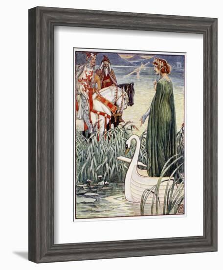 'King Arthur asks the Lady of the Lake for the sword Excalibur', 1911-Unknown-Framed Giclee Print