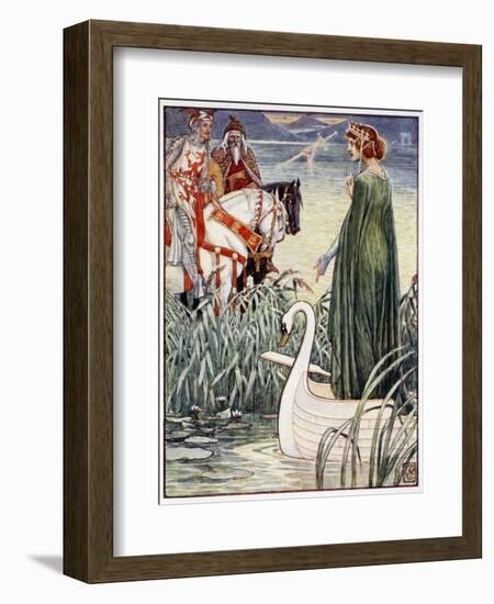 'King Arthur asks the Lady of the Lake for the sword Excalibur', 1911-Unknown-Framed Giclee Print