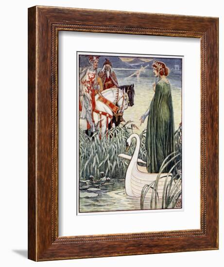 'King Arthur asks the Lady of the Lake for the sword Excalibur', 1911-Unknown-Framed Giclee Print