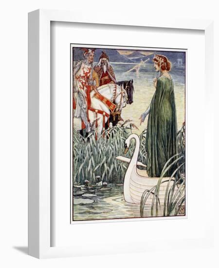 'King Arthur asks the Lady of the Lake for the sword Excalibur', 1911-Unknown-Framed Giclee Print