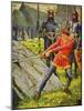 King Arthur pulls the sword from the stone-Walter Crane-Mounted Giclee Print