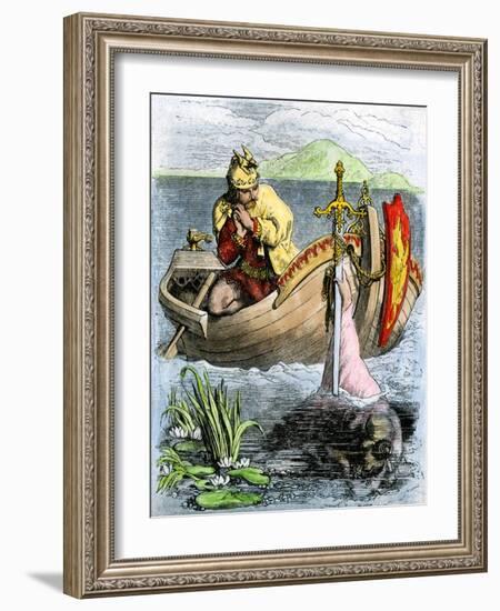 King Arthur Receiving His Magic Sword from the Lady of the Lake-null-Framed Giclee Print