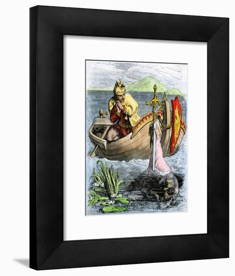 King Arthur Receiving His Magic Sword from the Lady of the Lake-null-Framed Giclee Print