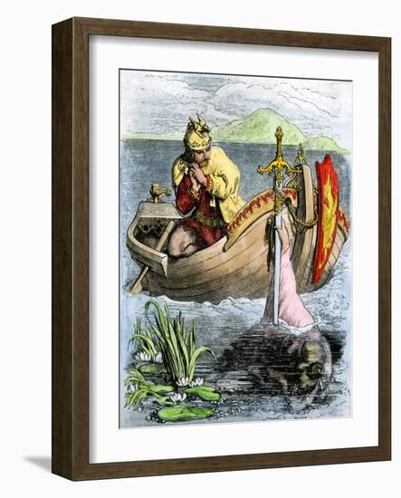 King Arthur Receiving His Magic Sword from the Lady of the Lake-null-Framed Giclee Print