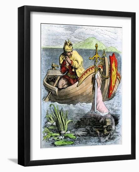 King Arthur Receiving His Magic Sword from the Lady of the Lake-null-Framed Giclee Print