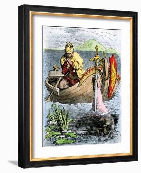 King Arthur Receiving His Magic Sword from the Lady of the Lake-null-Framed Giclee Print