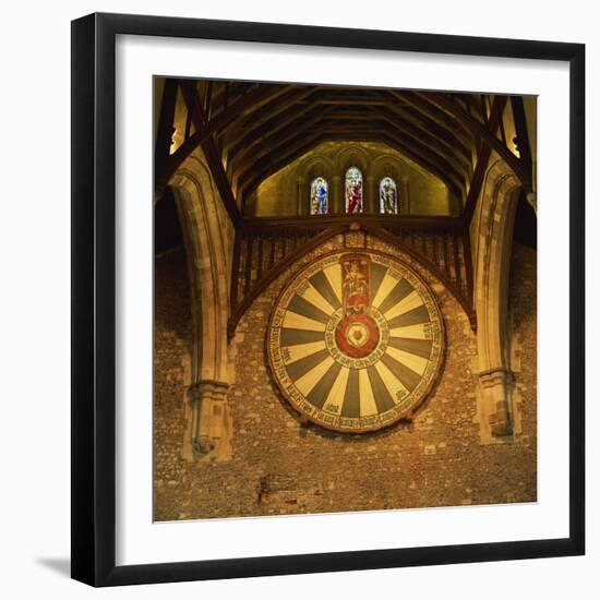 King Arthur's Round Table Mounted on Wall of Castle Hall, Winchester, England, United Kingdom-Roy Rainford-Framed Photographic Print