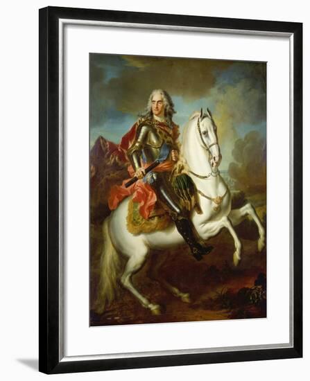 King Augustus II, (The Strong) of Poland Mounted on a Horse, C. 1718-Louis Silvestre-Framed Giclee Print